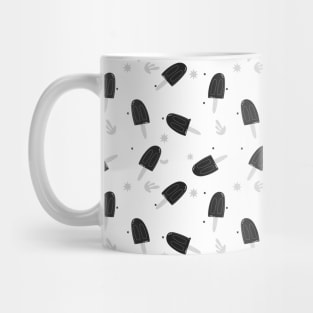 Black and white ice cream seamless pattern Mug